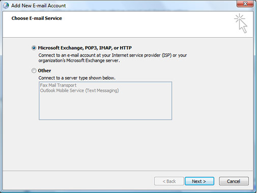 microsoft exchange mail account